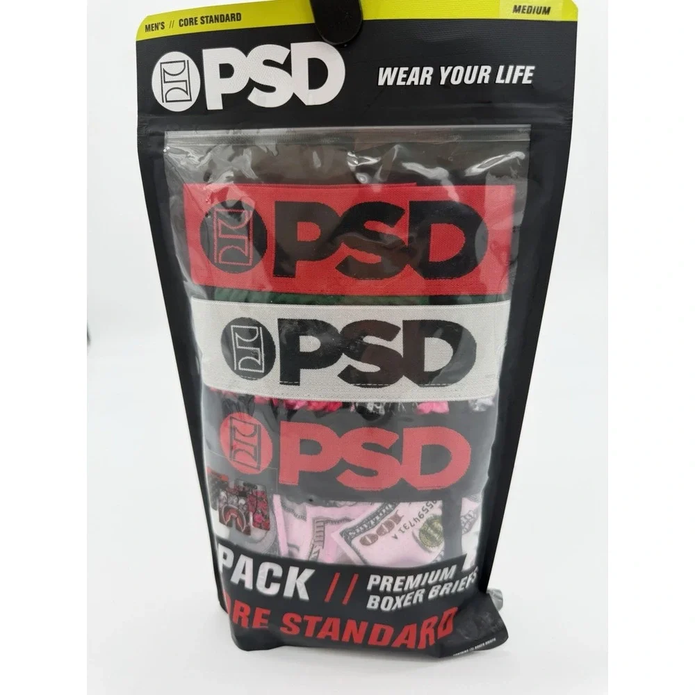 Size Medium (32-34) -  3 Pack PSD Rich Ruby Boxer Briefs Men's Underwear NEW!